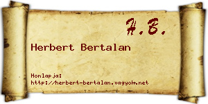 Herbert Bertalan névjegykártya